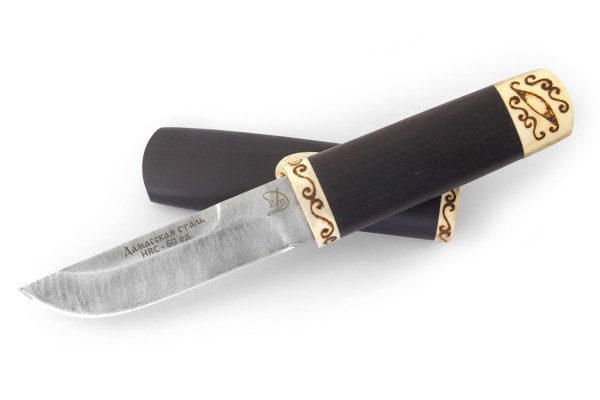 Купить подарочный нож Носорог  из дамасской стали